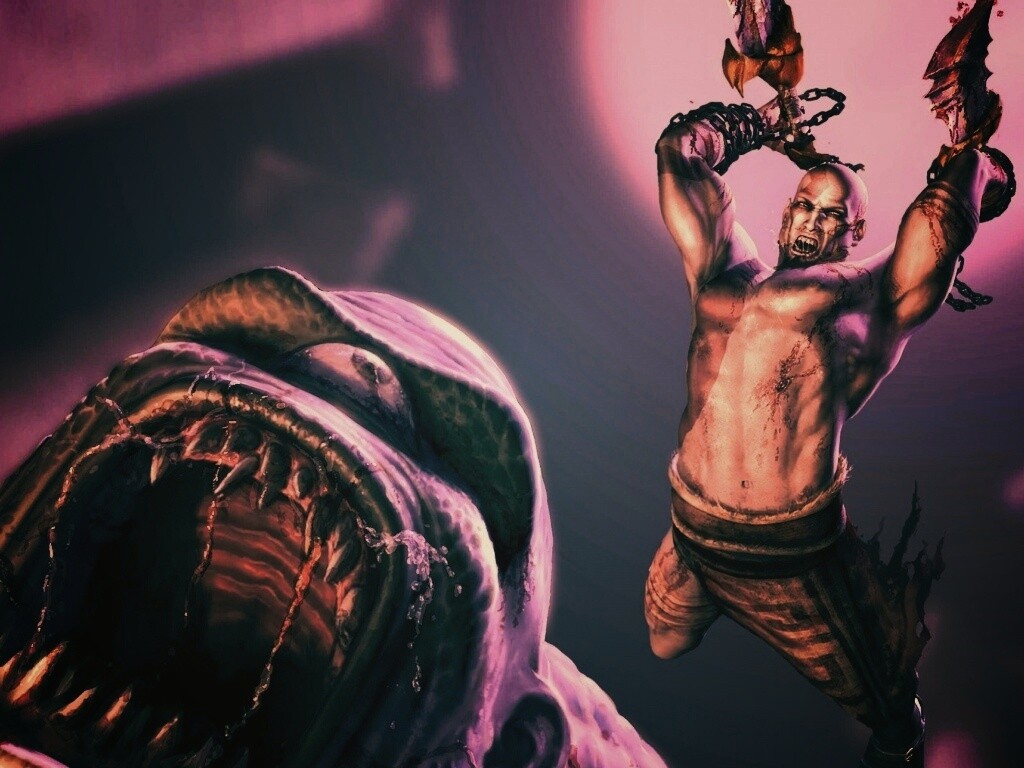 Кратос против монстра обои