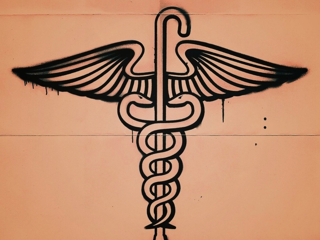 Змеи на трости — граффити обои