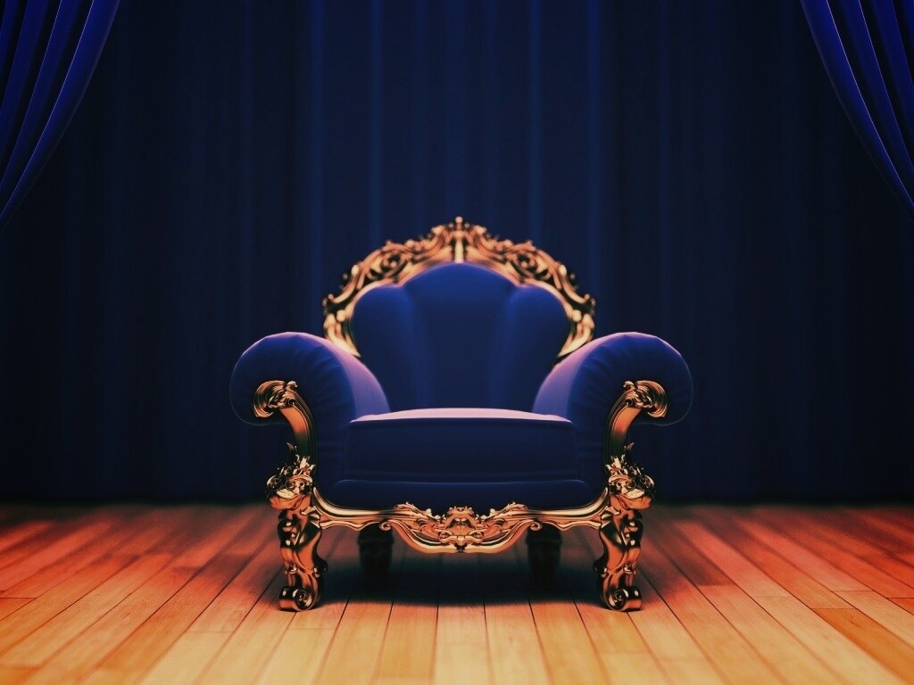 Королевское синее кресло обои