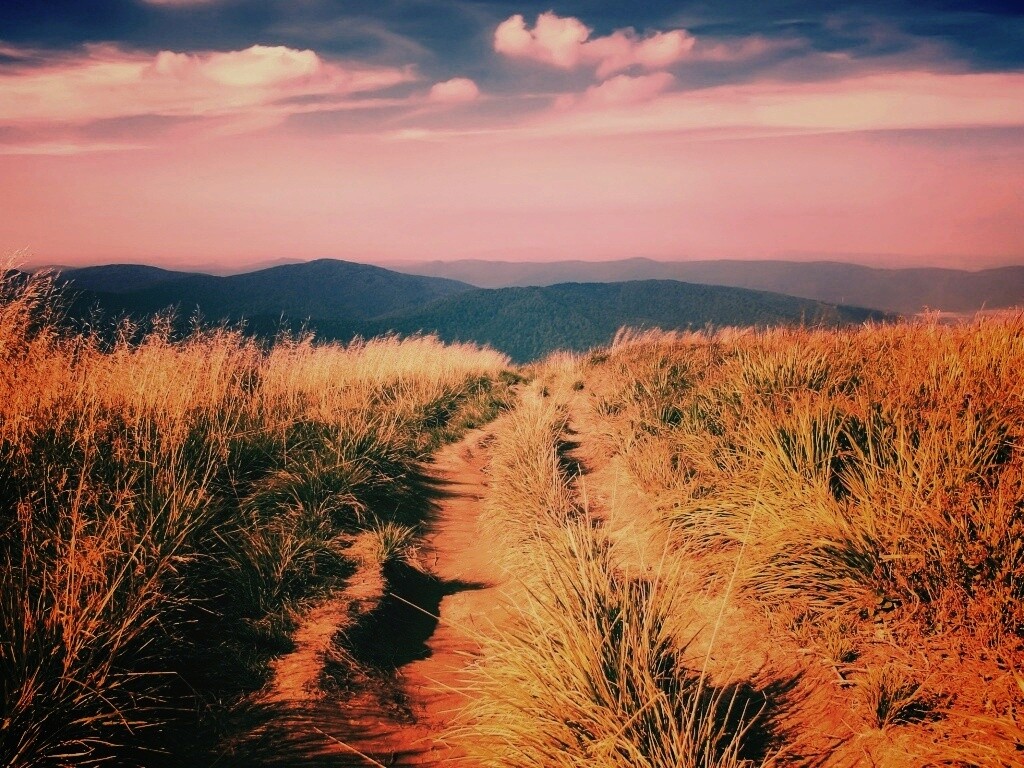 Дорога высоко в горах обои