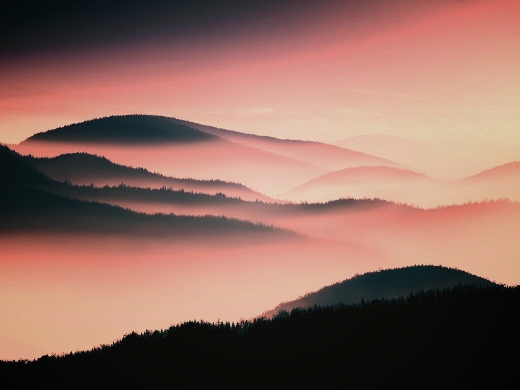 Туманные горы обои