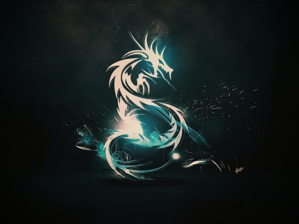 Световой дракон обои