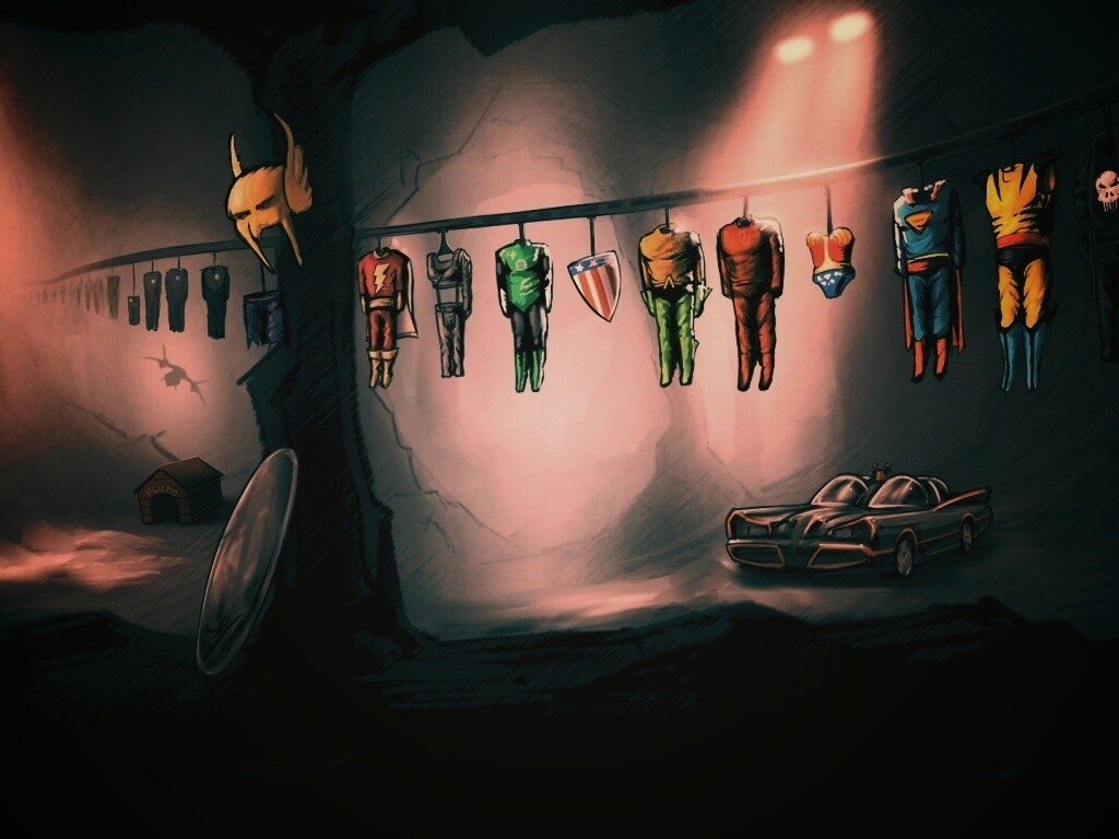 Пещера супергероев обои