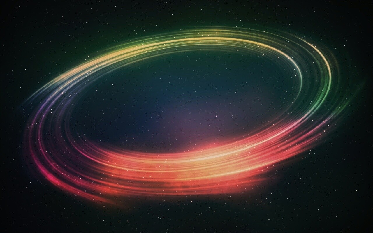 Радужный световой круг обои