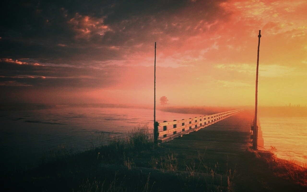 Деревянный мост обои