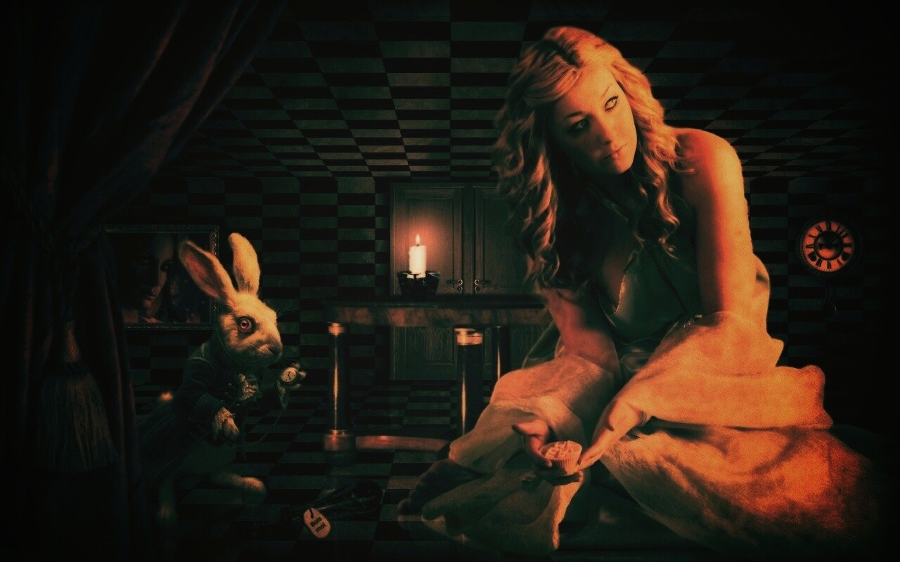 Алиса и белый кролик обои