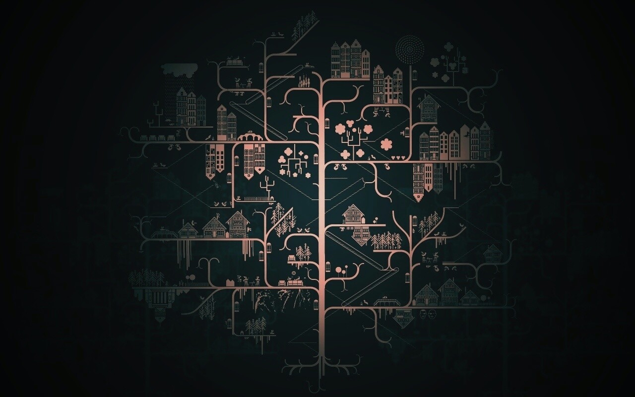 Древовидный город обои