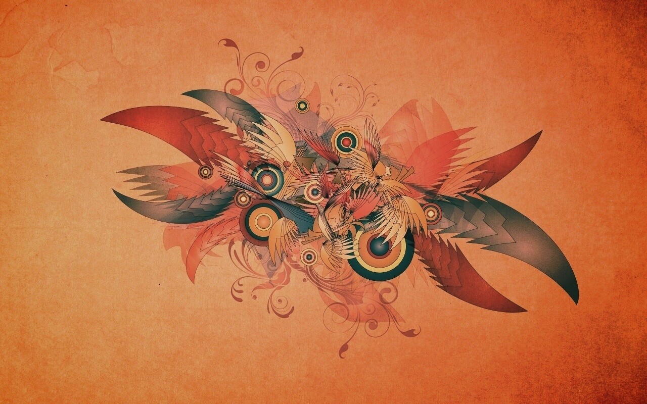 Перья и круги обои