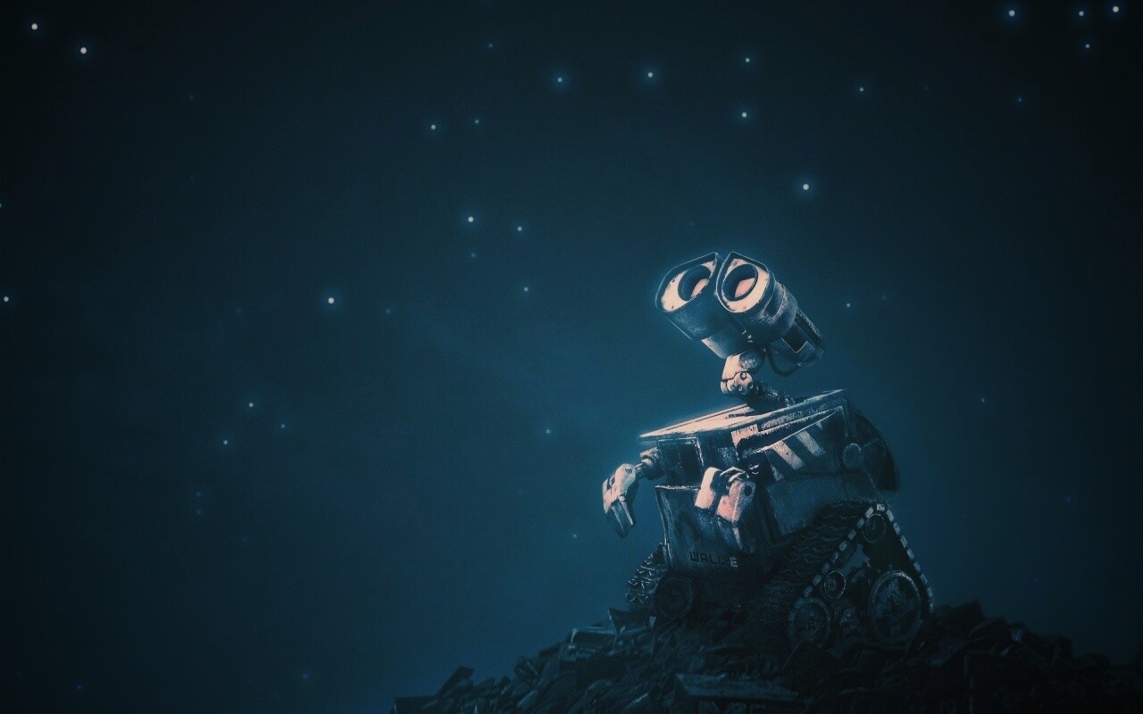 Валли смотрит на звезды обои