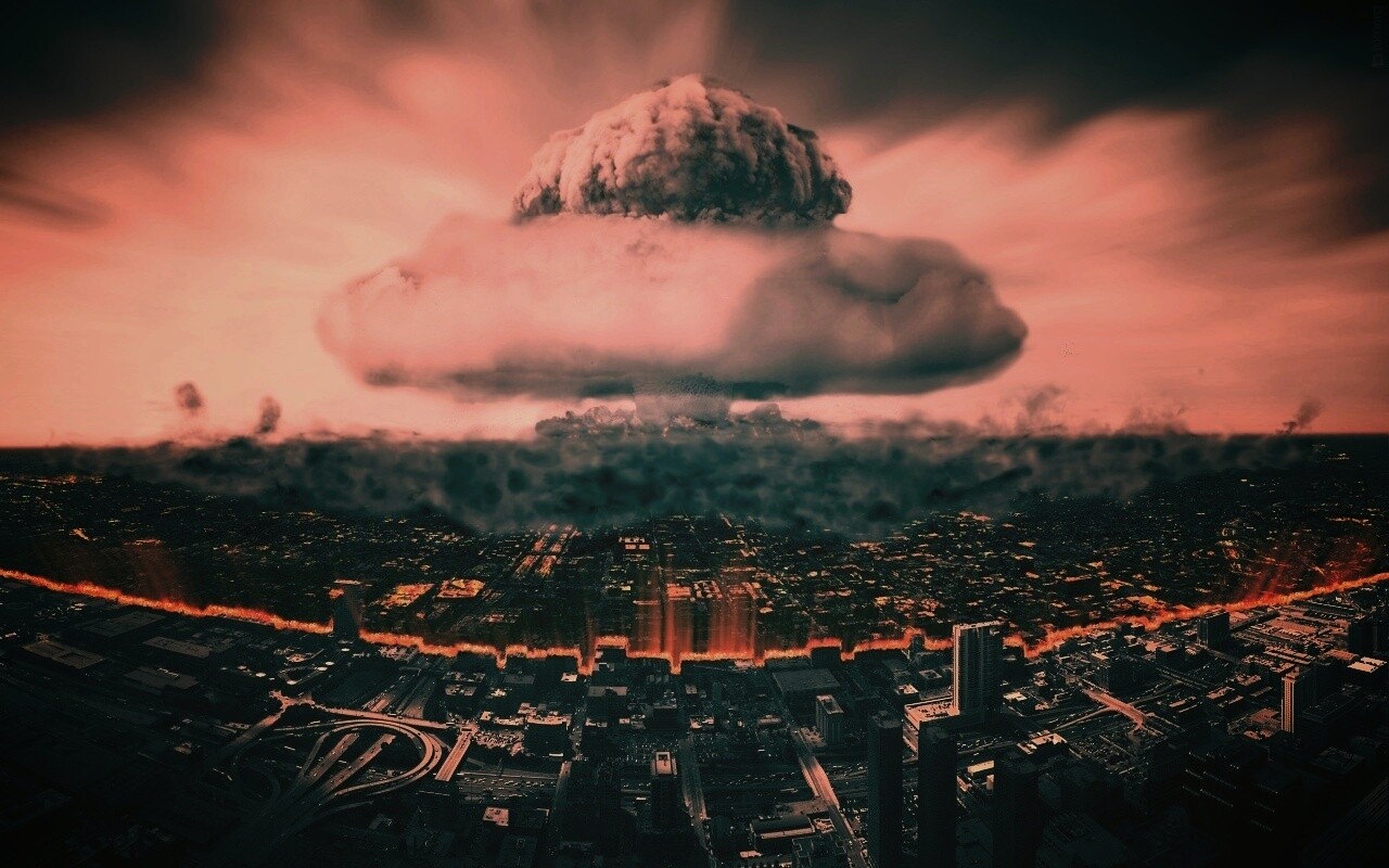 Ядерный взрыв в городе обои