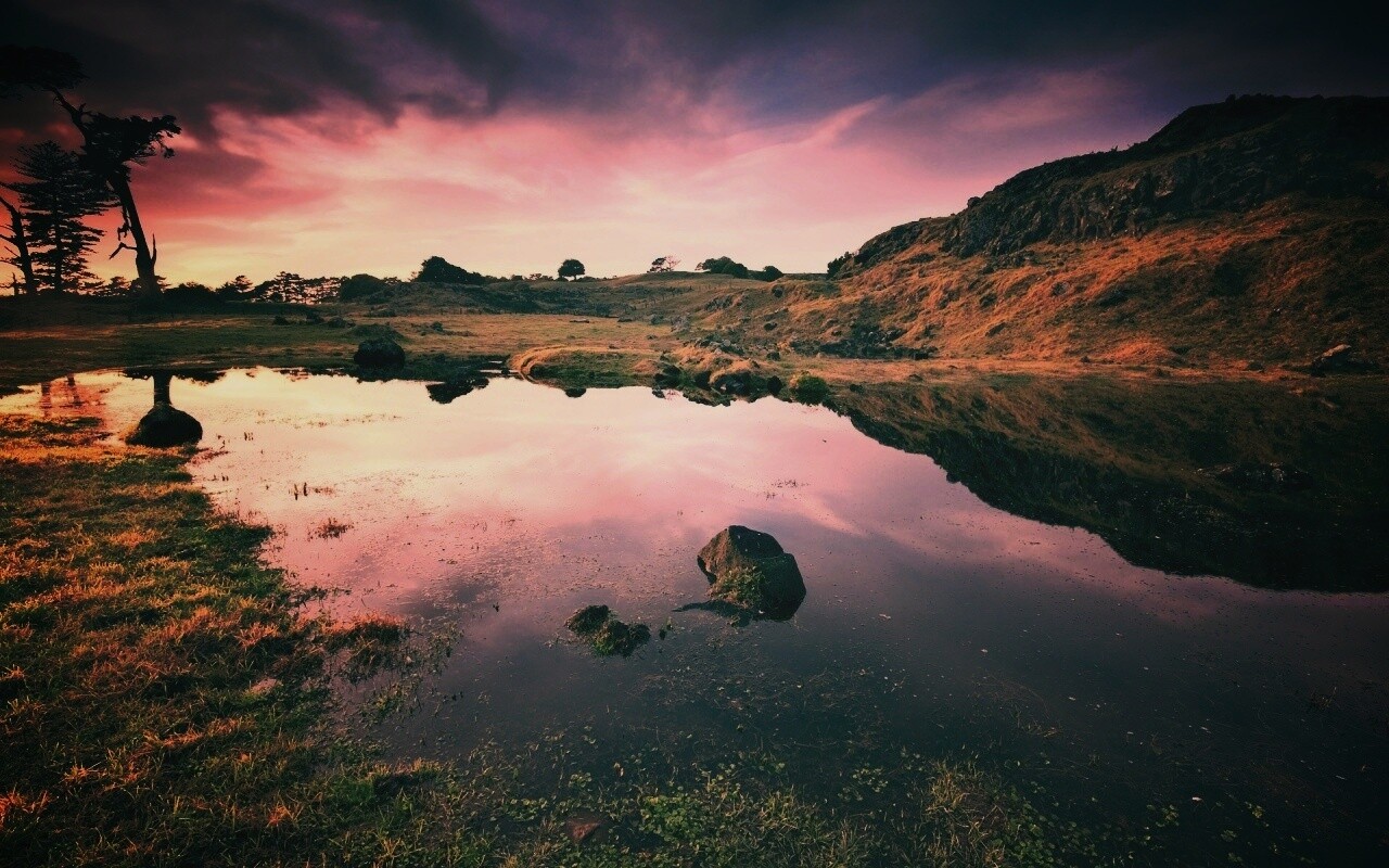 Затопленная долина в Новой Зеландии обои
