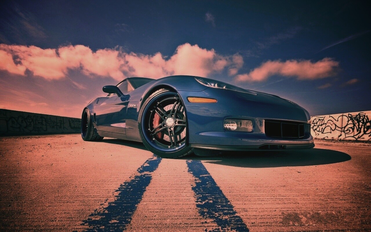 Синий спорткар обои