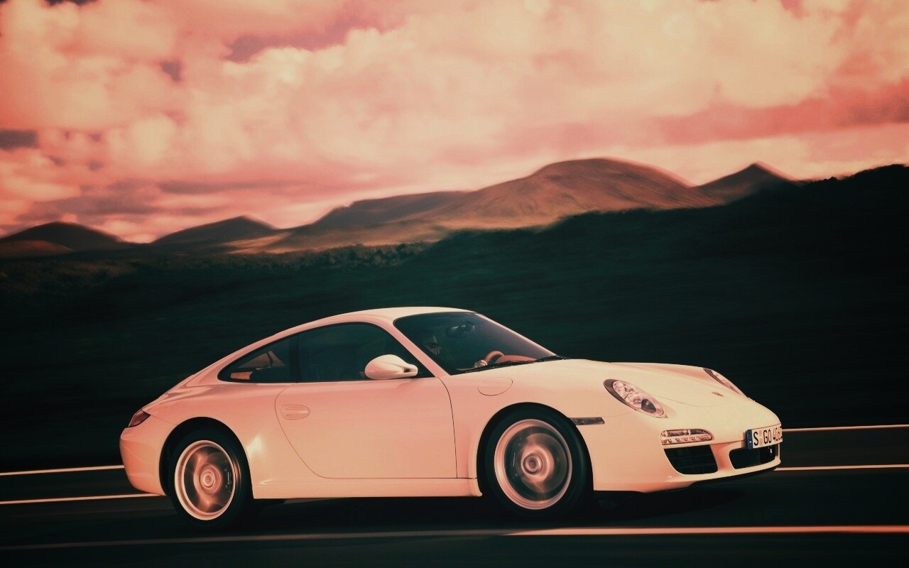 Белый порш обои