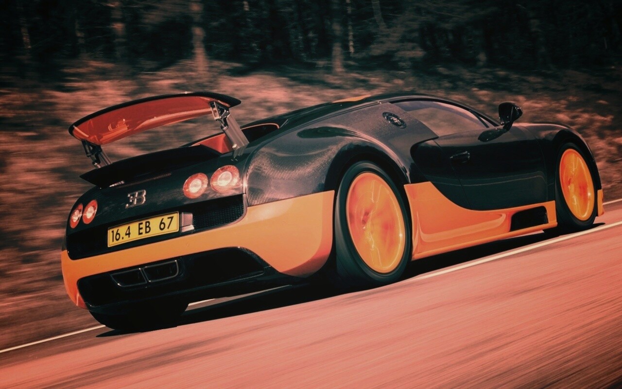 Оранжево-черный Бугатти обои