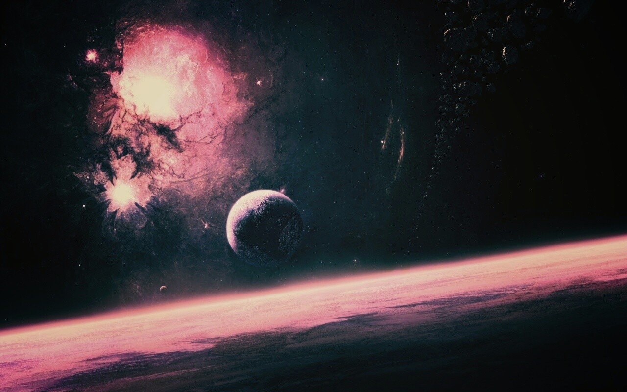 Черный космический туман обои