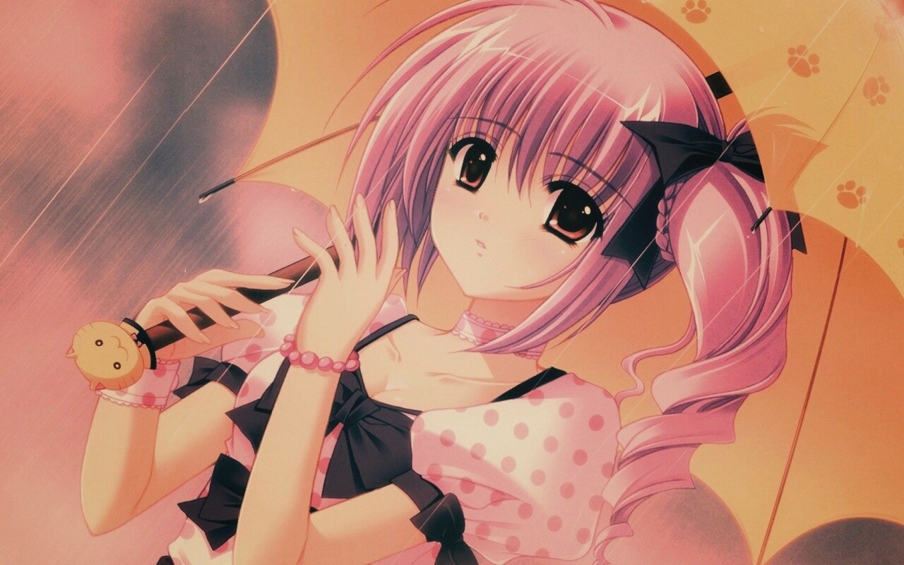 Девочка с зонтиком обои