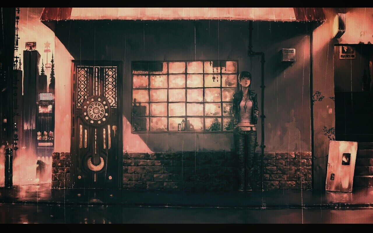 Ожидание под дождем обои