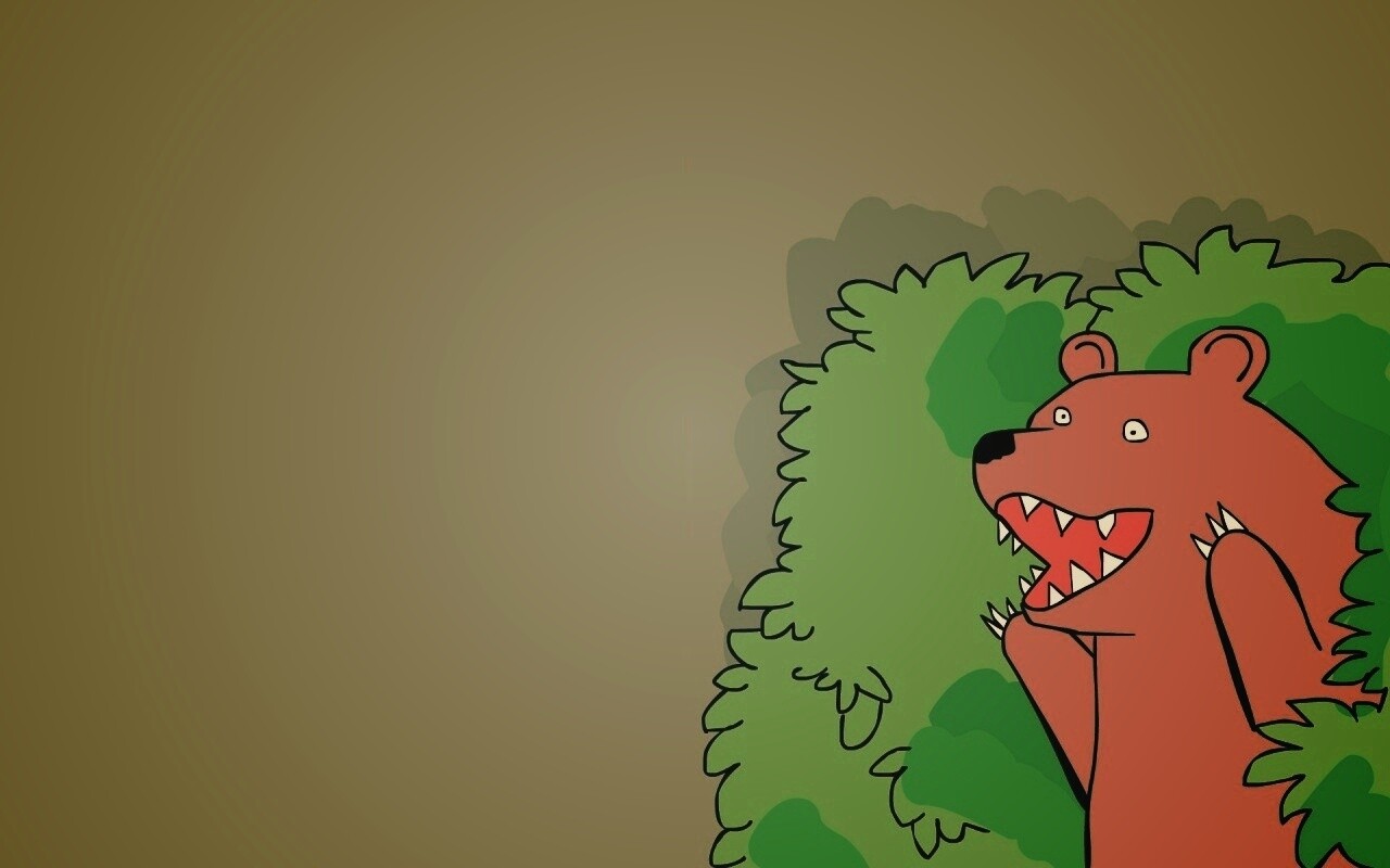 Медведь в кустах обои