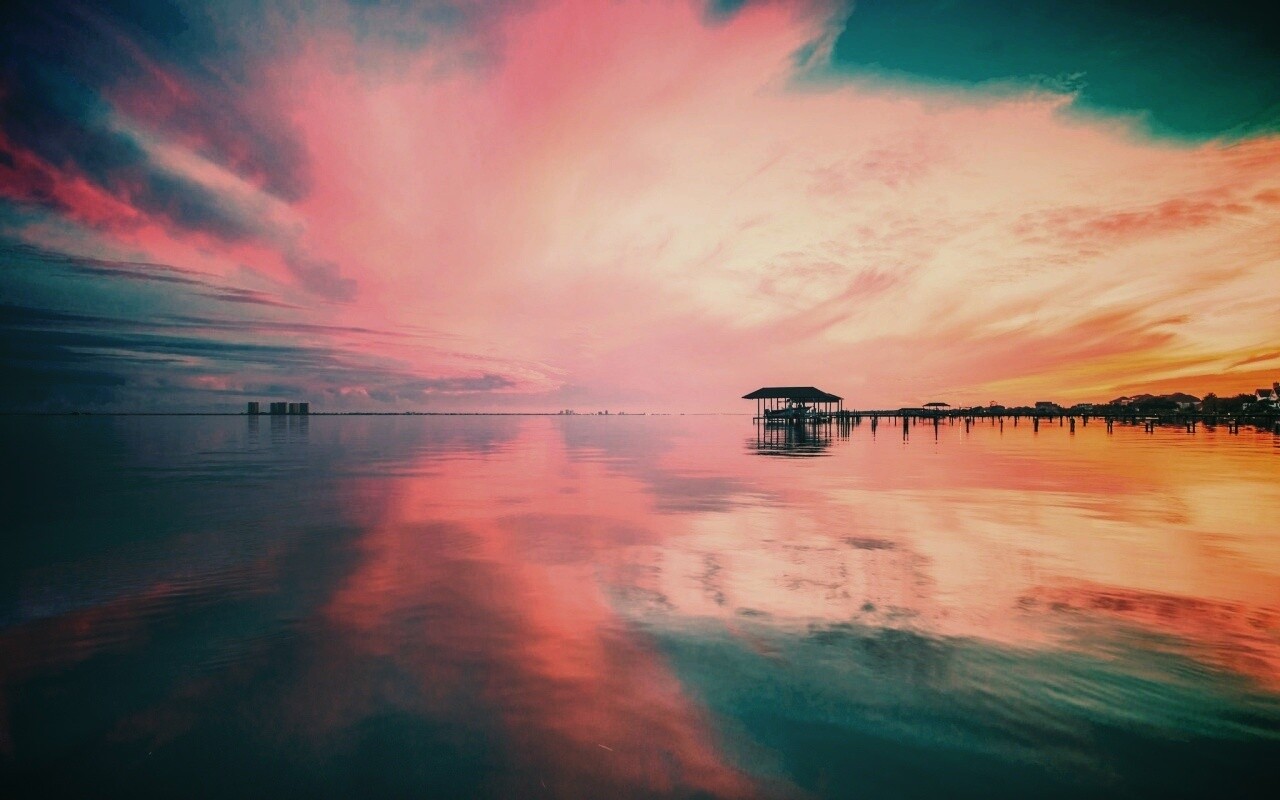 Прекрасный океанский закат обои