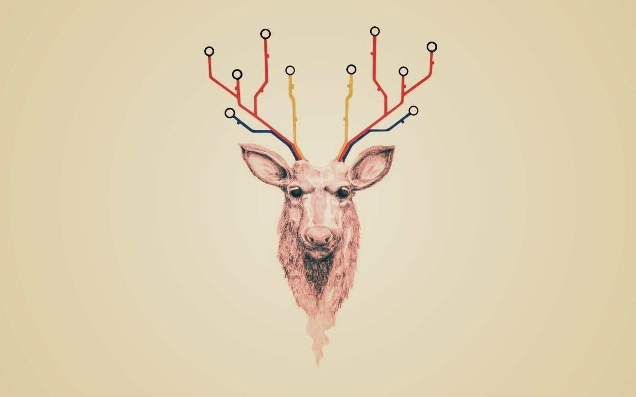 Схематичный олень обои