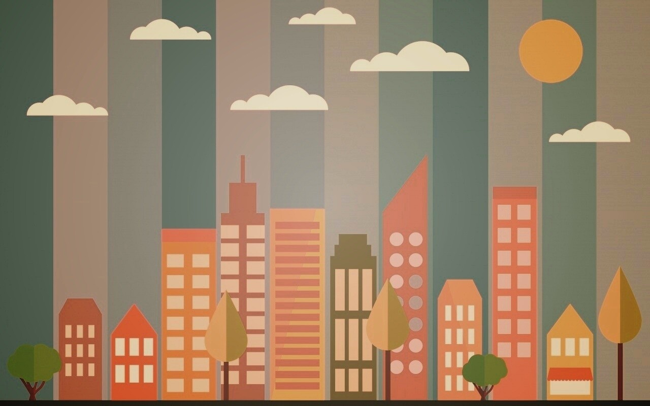 Векторный рисунок города обои