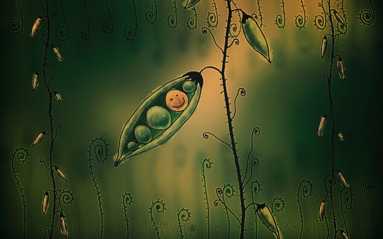 Мультяшная горошина обои