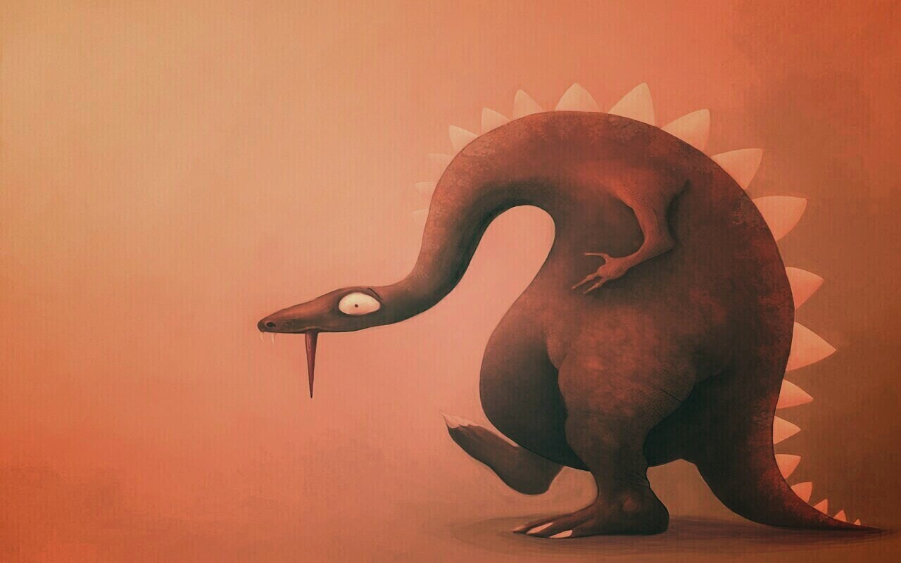 Рисованый динозавр обои