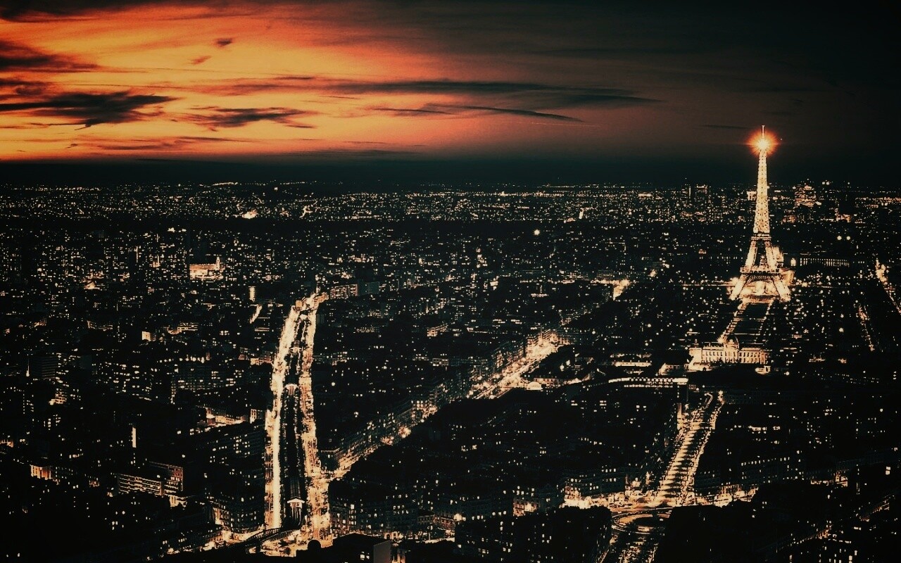 Ночной париж обои