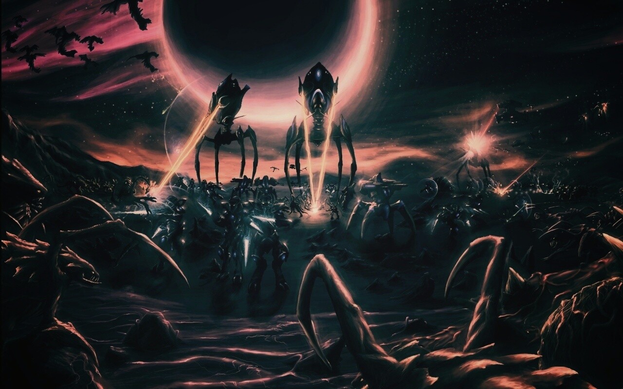 Протосы против зергов обои