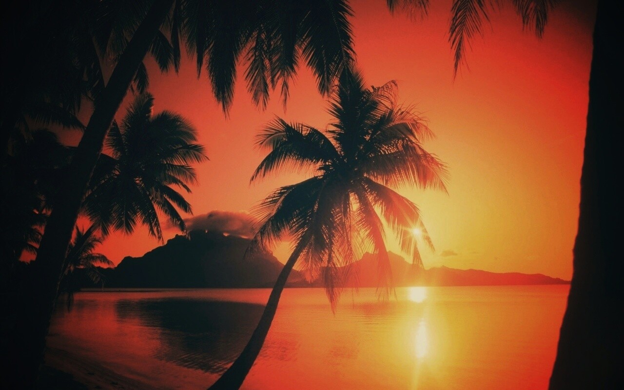 Закат в раю обои