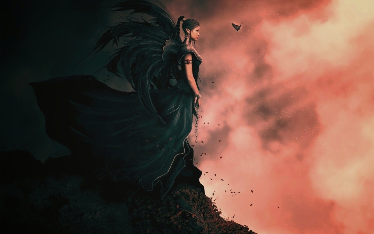 Девушка в тумане обои