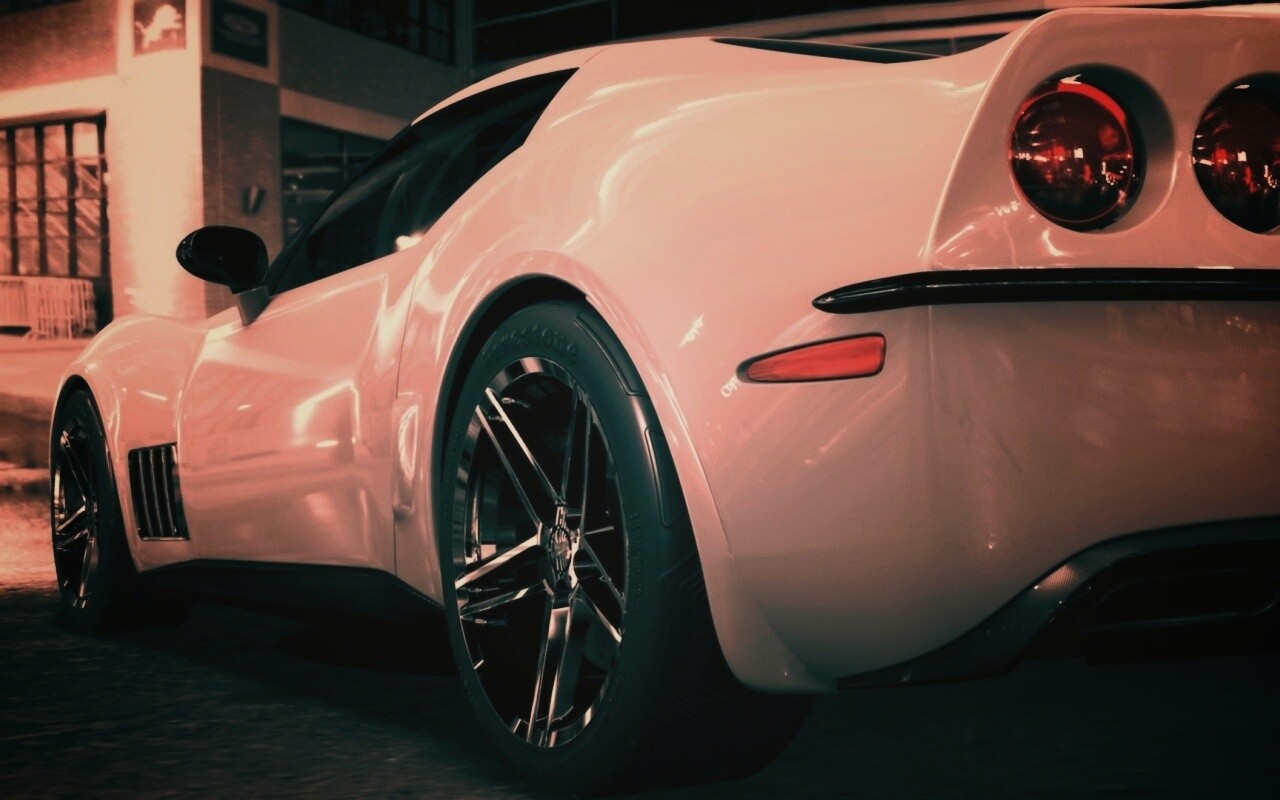 Белый Корвет обои