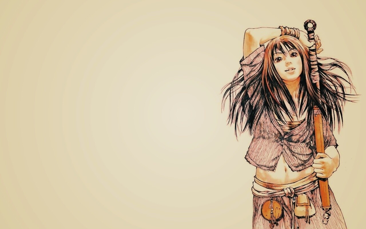 Девушка с битой обои