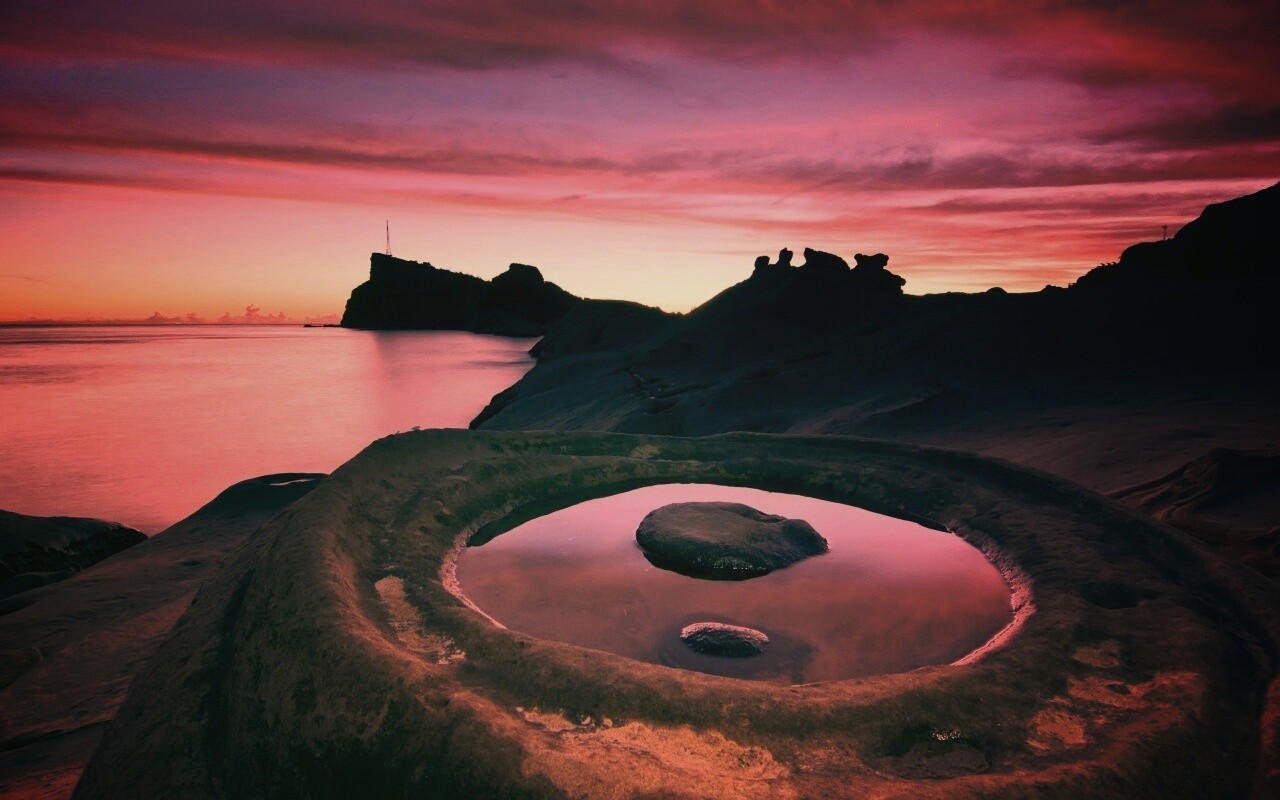 Закат на побережье обои