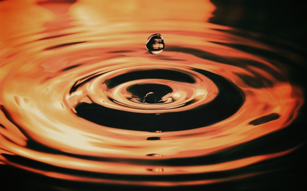 Капля падает в воду обои