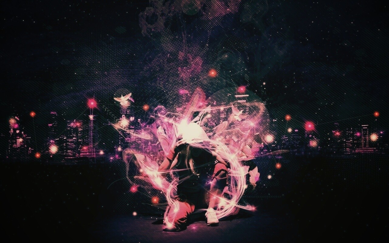 Фристайл арт с танцующей девушкой обои