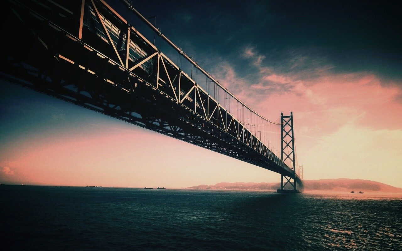 Мост Akashi Kaikyo в Японии обои