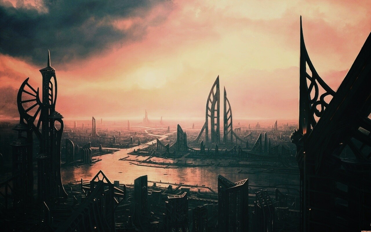 Прекрасный город будущего обои