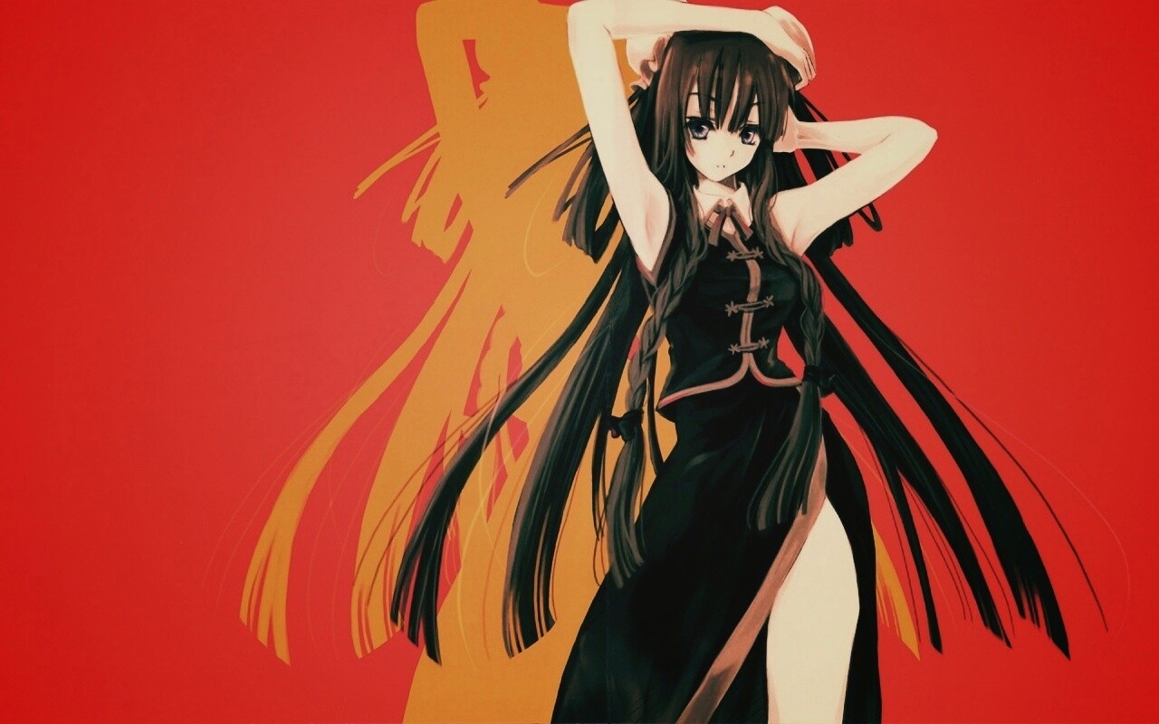 Девушка в чёрном обои