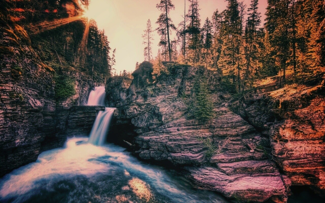 Горные водопады обои