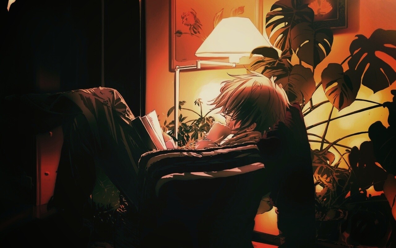 Парень чиатет книгу обои