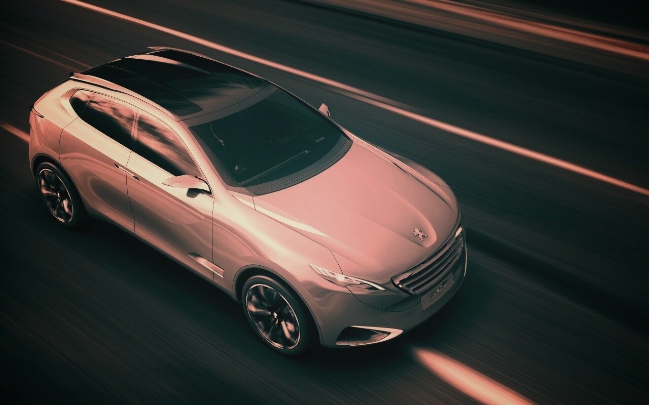 Концепт пежо на трассе обои