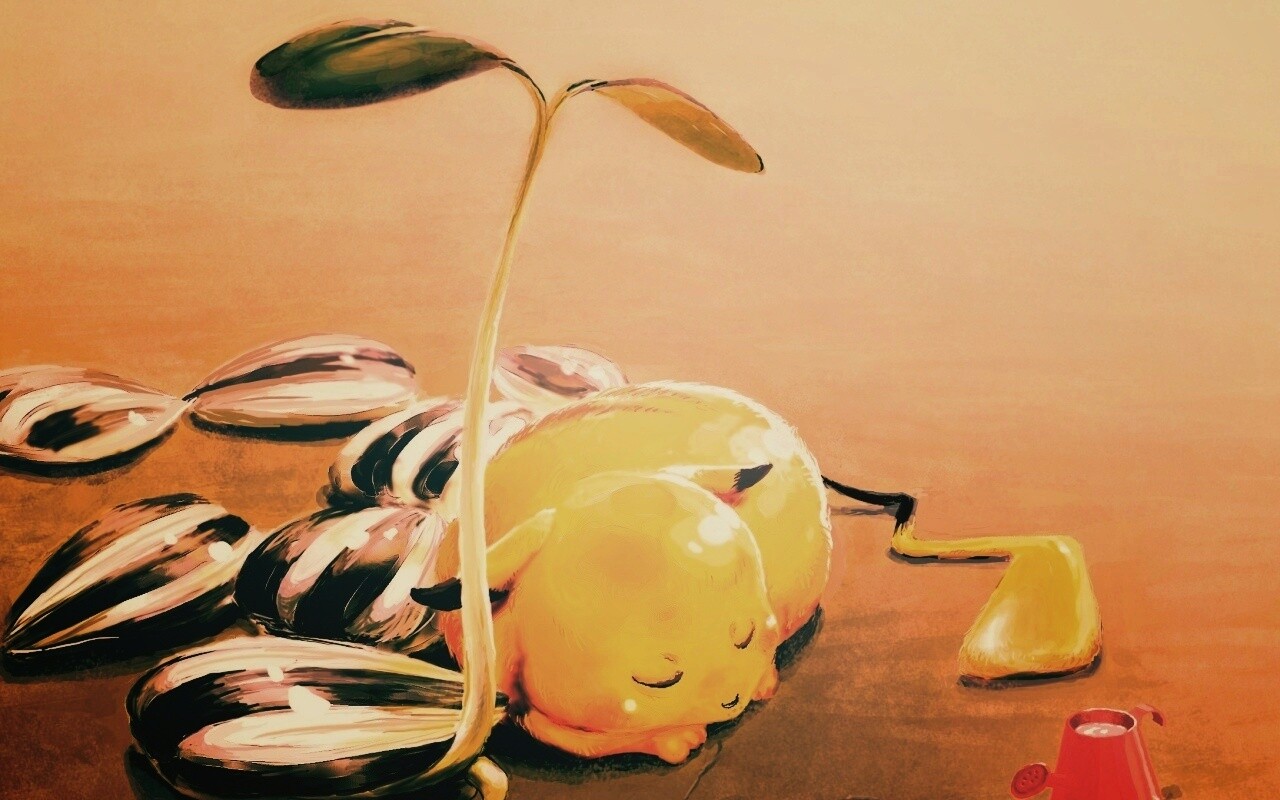 Пикачу отдыхает обои