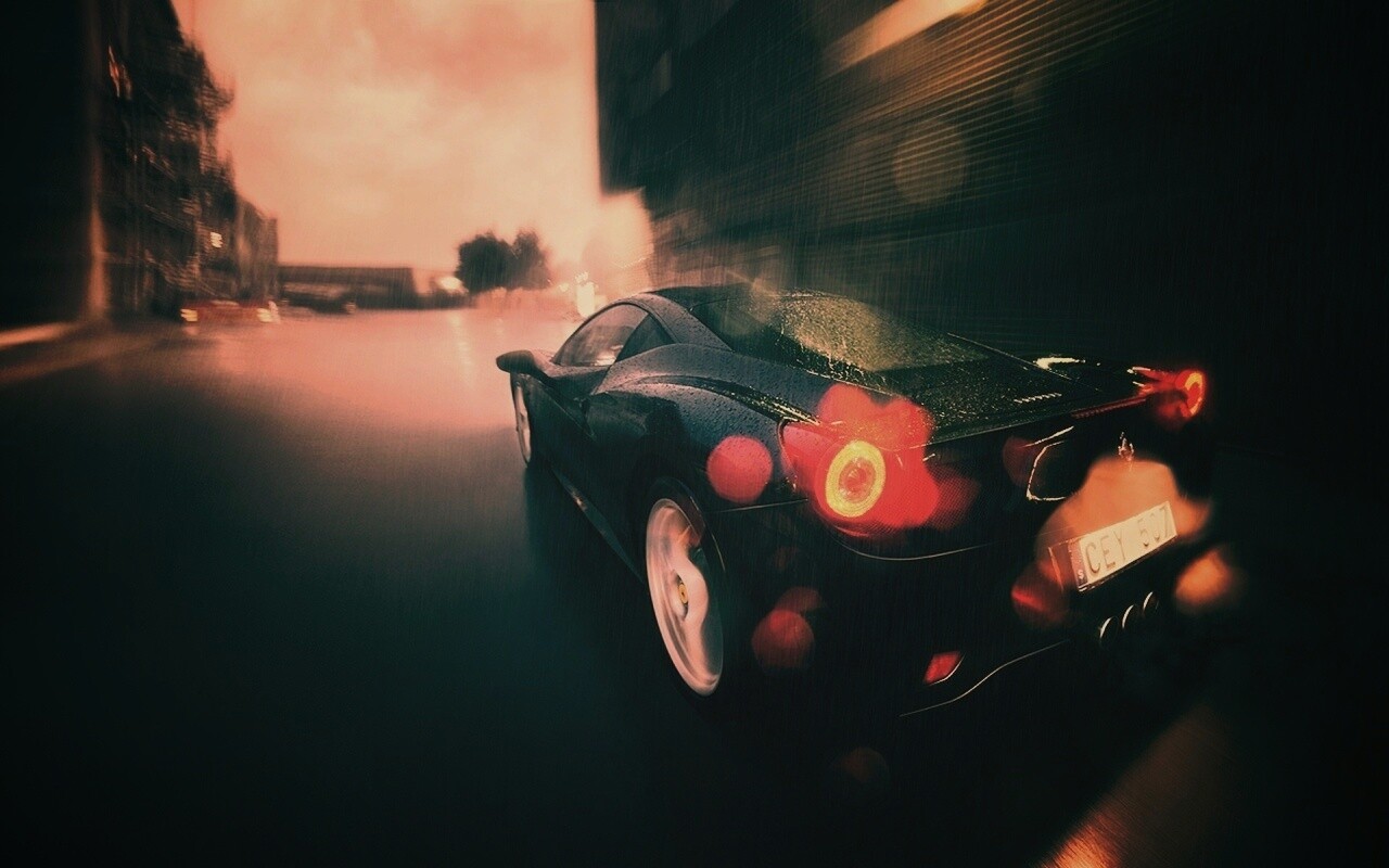 Ferrari под дождем обои