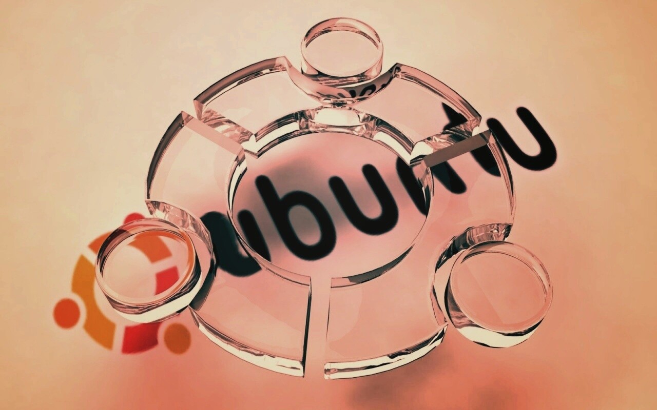 Стеклянный логотип ubuntu обои