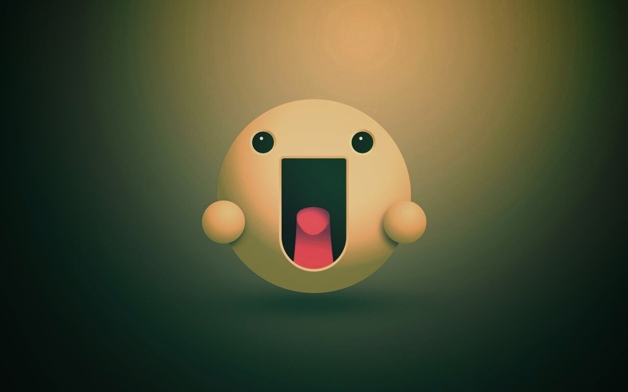 Веселый зеленый смайлик обои