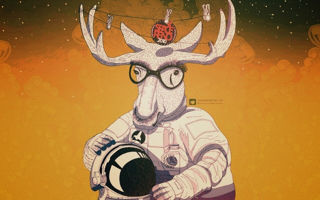 Лось в очках обои