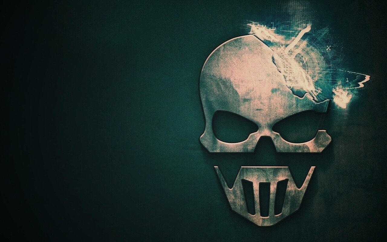 Контур стального черепа обои