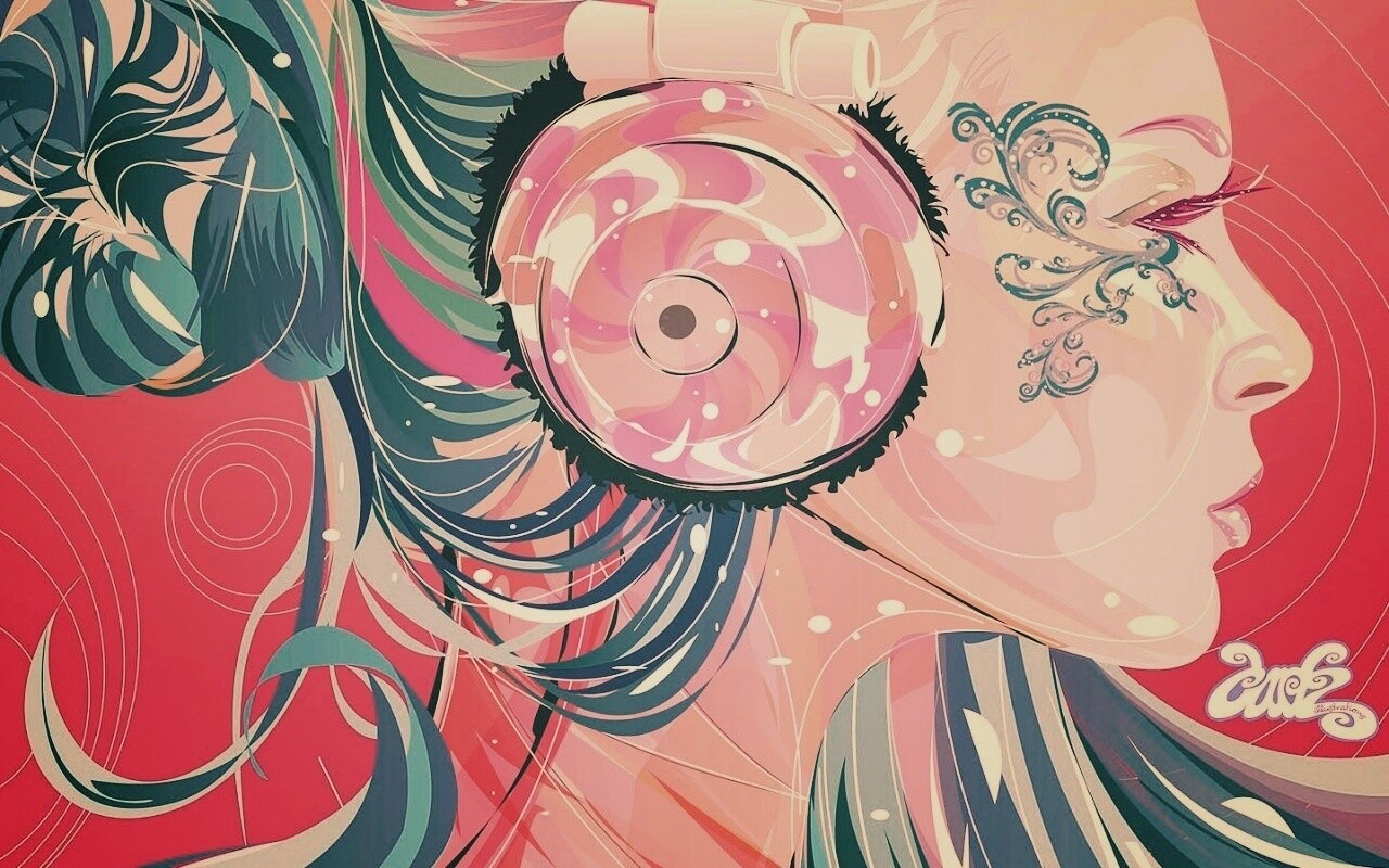 Стильная абстрактная девушка обои