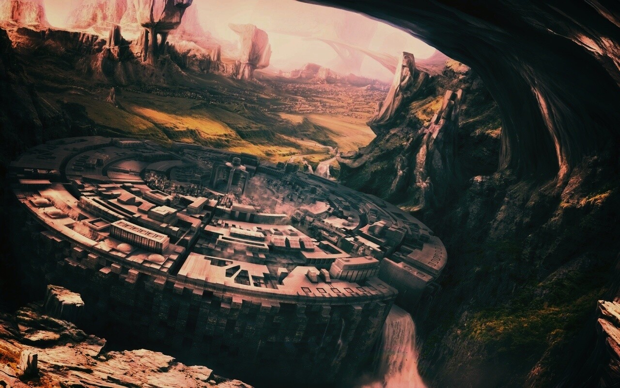 Город в скалах обои